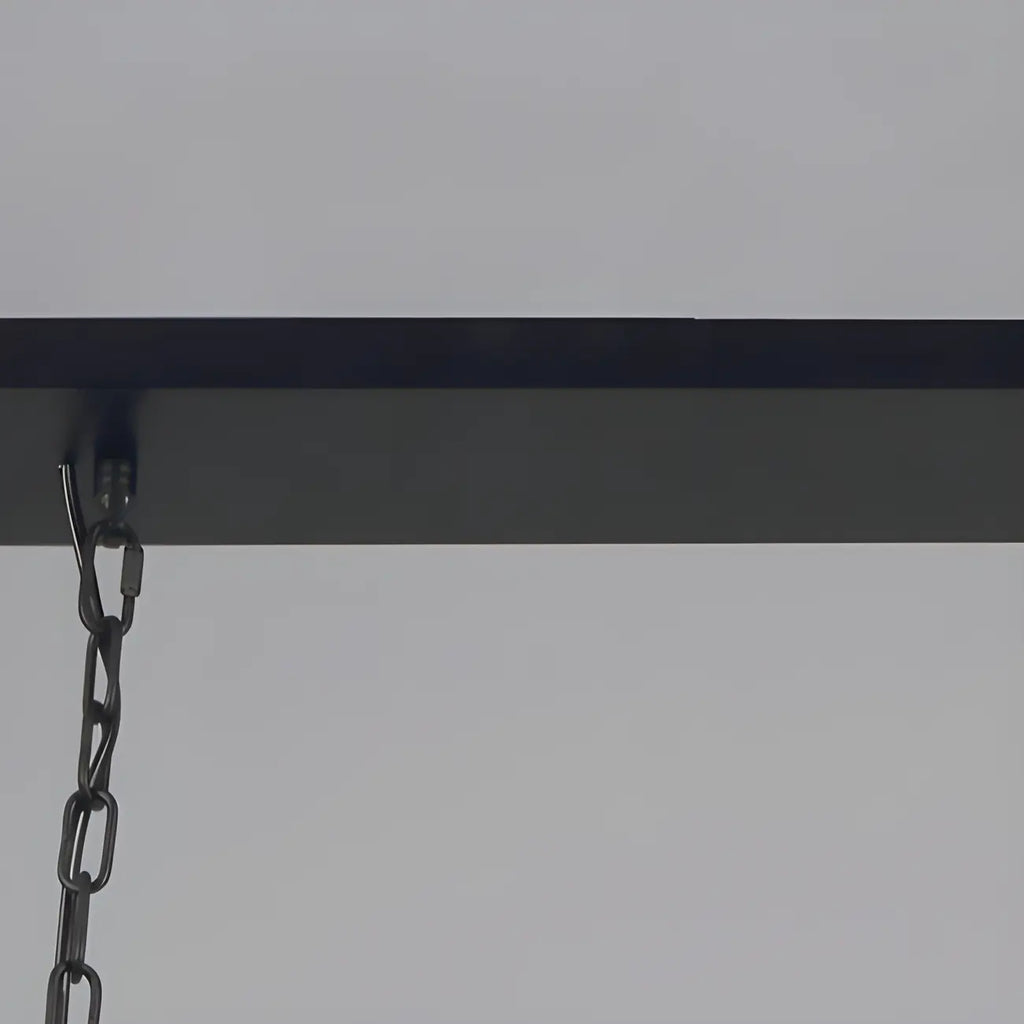 Suspension moderne rectangulaire en cristal réglable pour îlot de cuisine