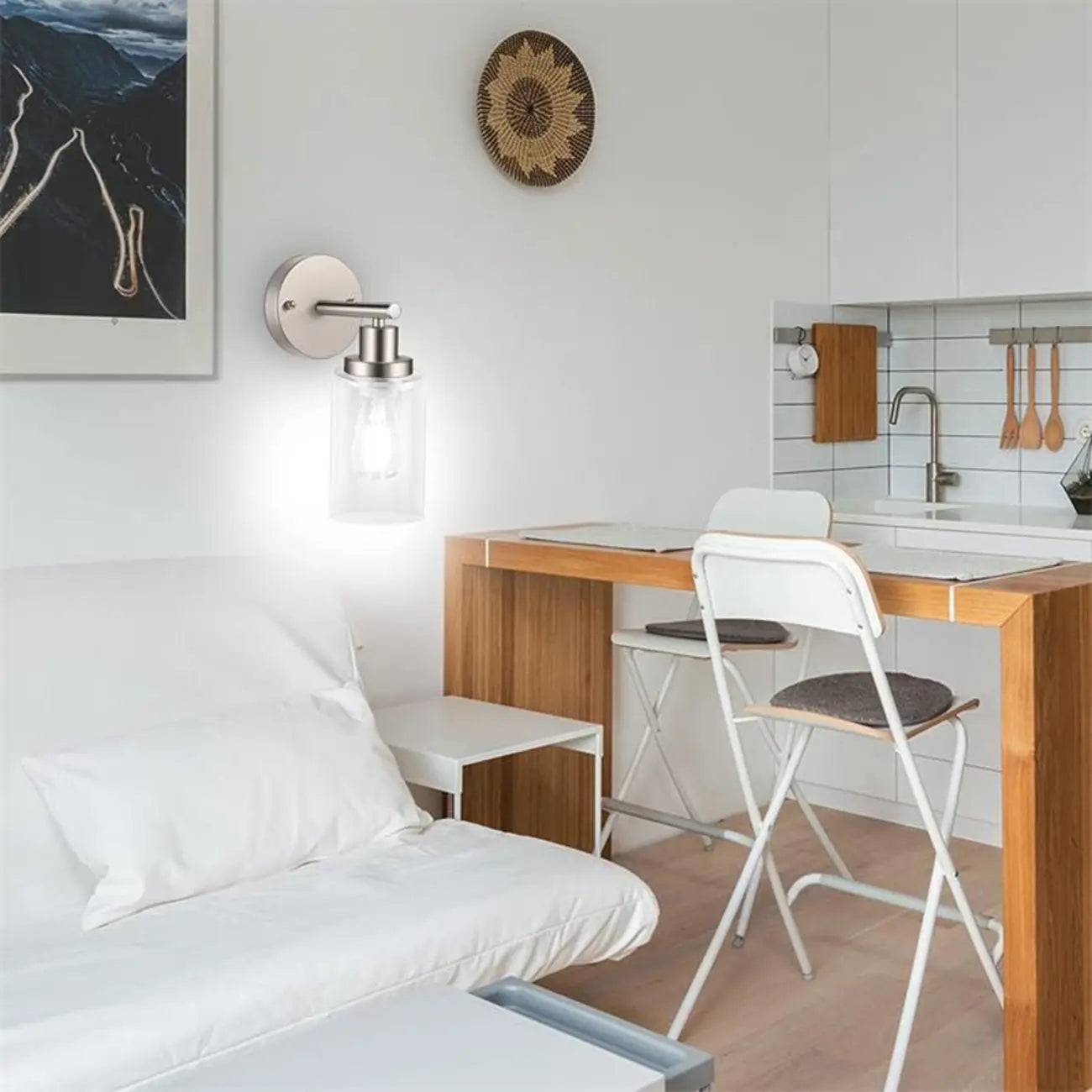 Applique murale cylindrique noire industrielle à 3 lumières pour salle de bain