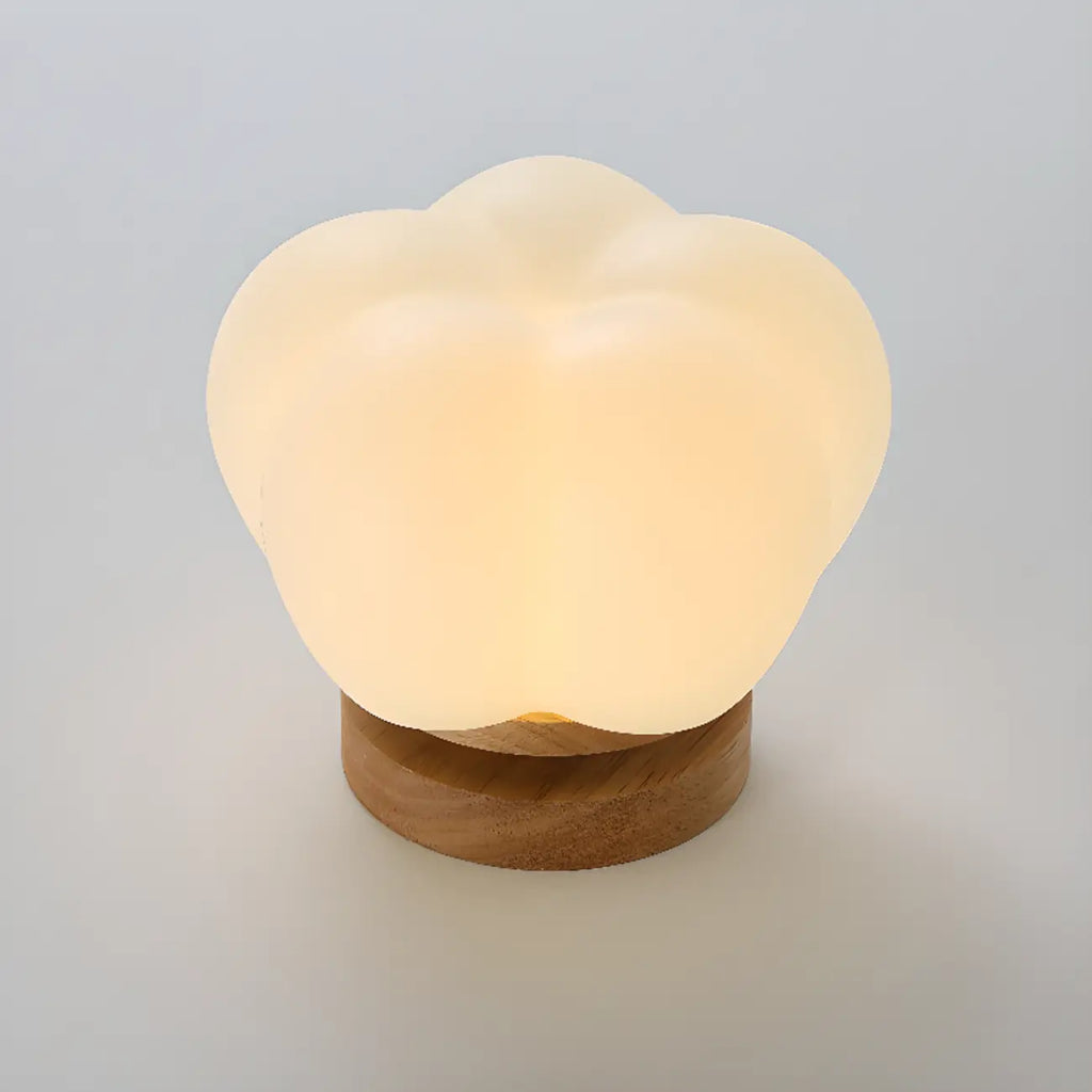 Plafonnier semi-encastré moderne en résine blanche, petit format, imitation pétales de bois.