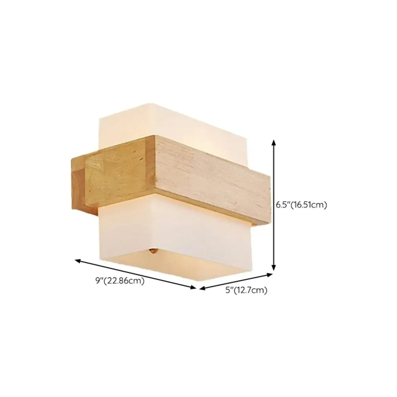 Applique murale rectangulaire moderne à LED avec éclairage vers le haut et vers le bas