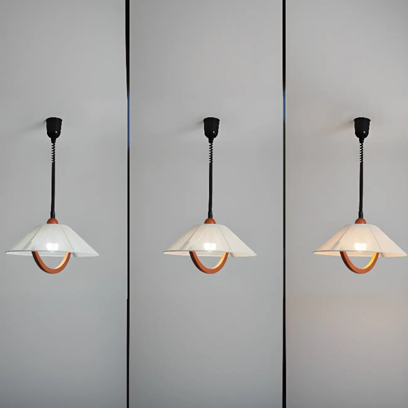 Suspension moderne géométrique en tissu, réglable, pour salle à manger