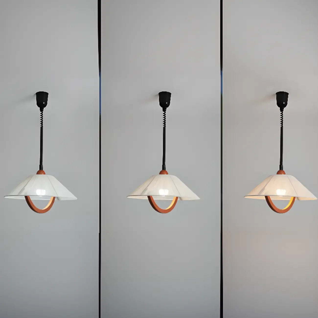 Suspension moderne géométrique en tissu, réglable, pour salle à manger