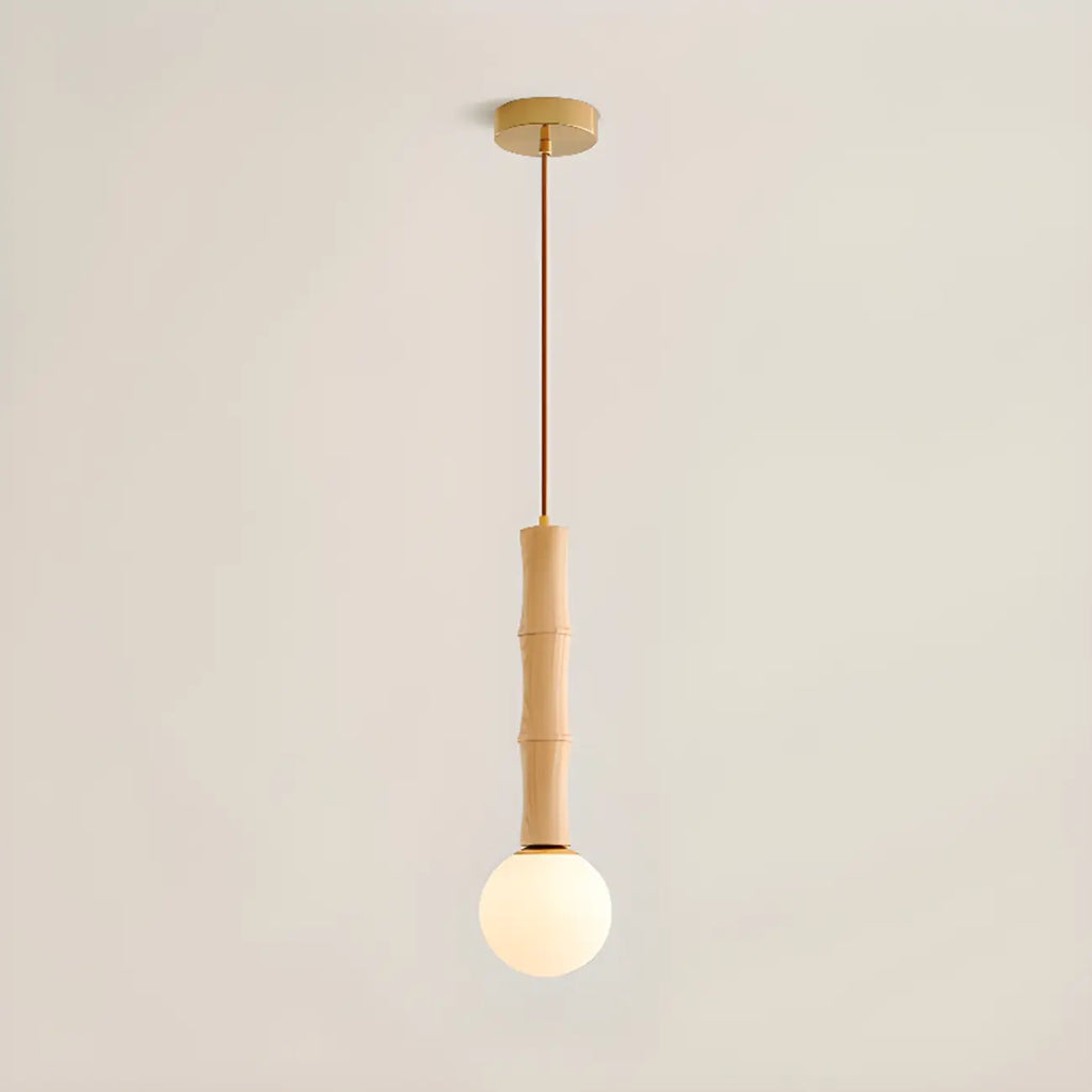 Suspension réglable en bois et verre avec globe