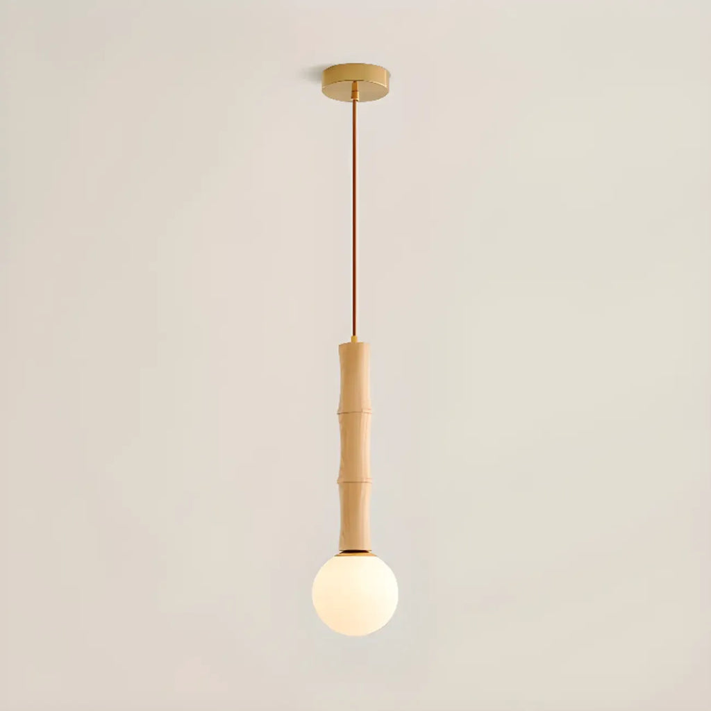 Suspension réglable en bois et verre avec globe