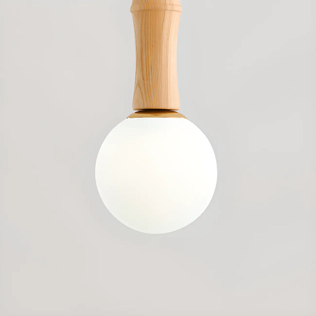 Suspension réglable en bois et verre avec globe