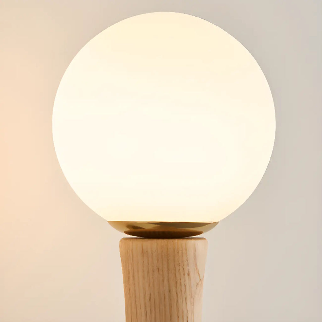 Suspension réglable en bois et verre avec globe
