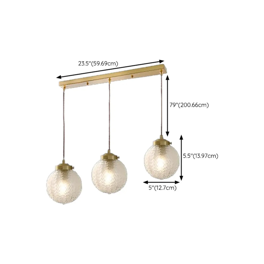 Suspension moderne en verre sculpté doré