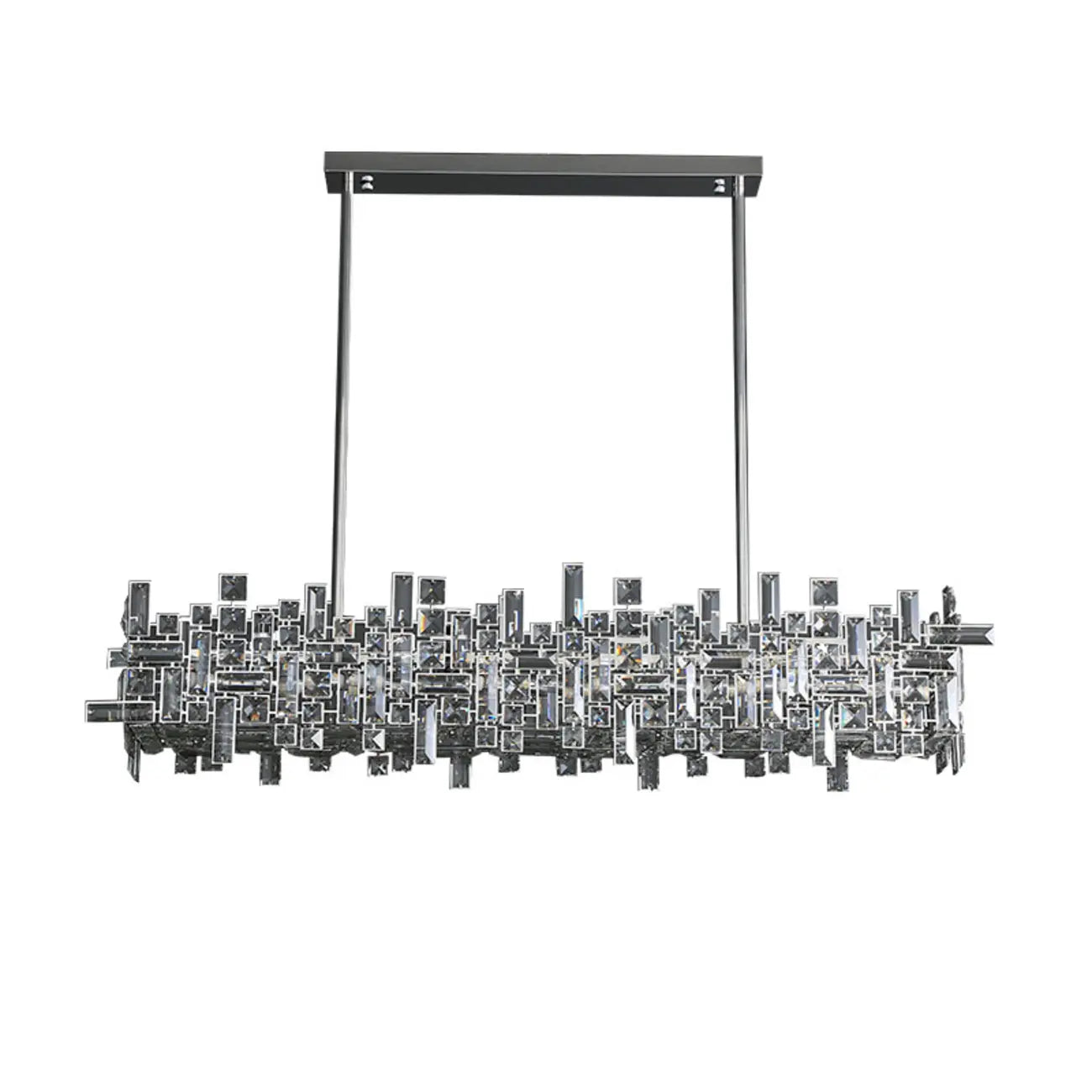 Suspension LED moderne en cristal pour îlot de cuisine, avec variateur à 3 niveaux d'intensité.