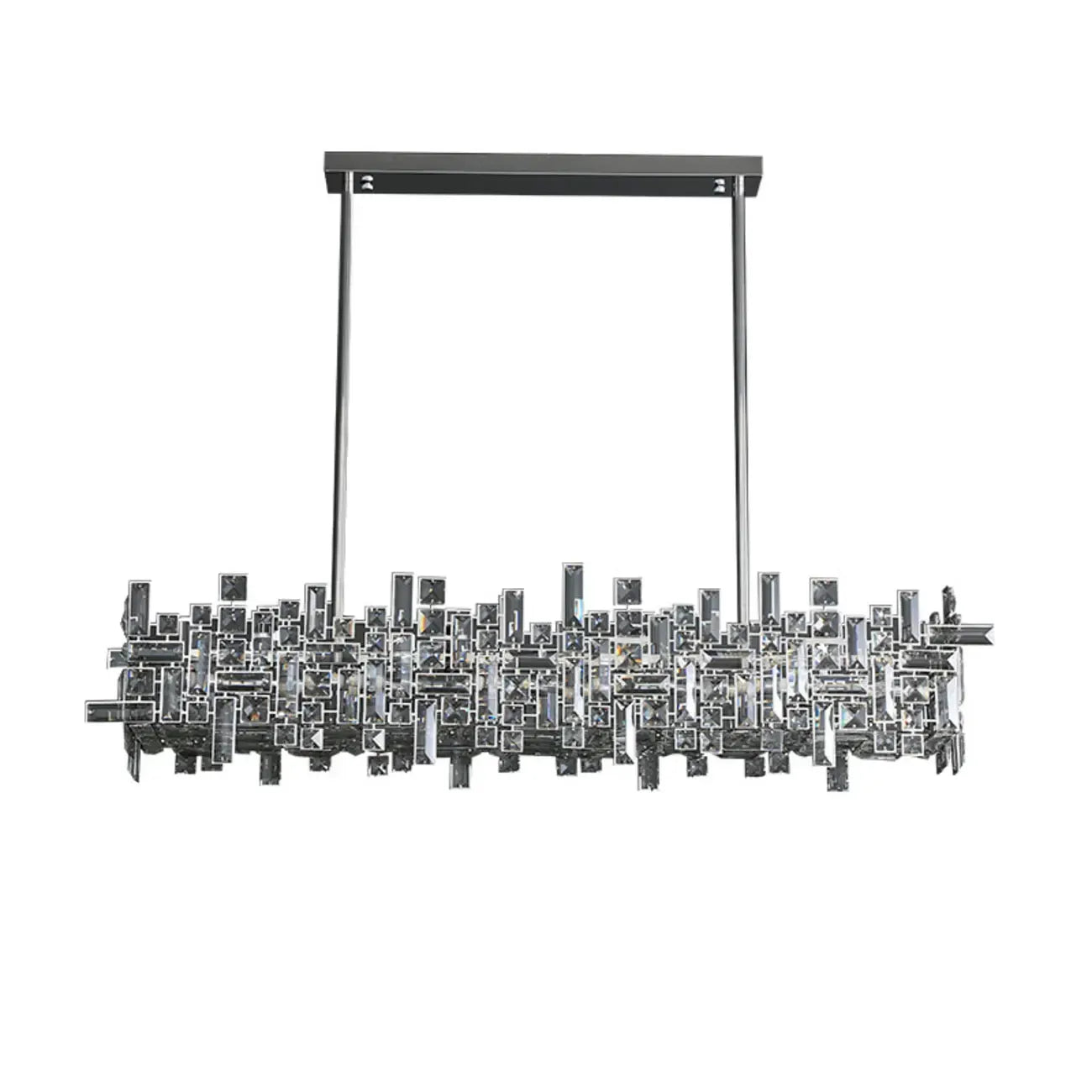Suspension LED moderne en cristal pour îlot de cuisine, avec variateur à 3 niveaux d'intensité.