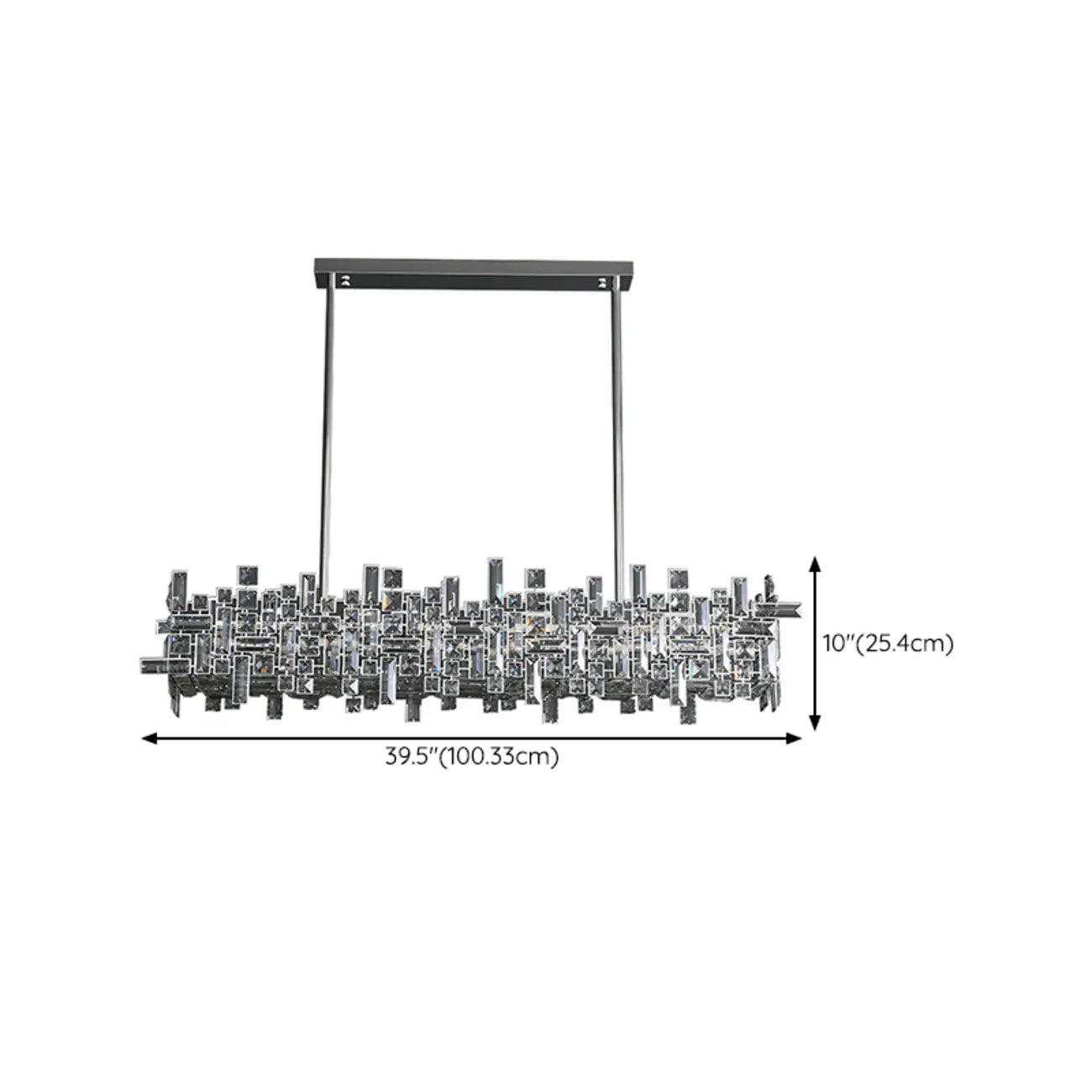 Suspension LED moderne en cristal pour îlot de cuisine, avec variateur à 3 niveaux d'intensité.