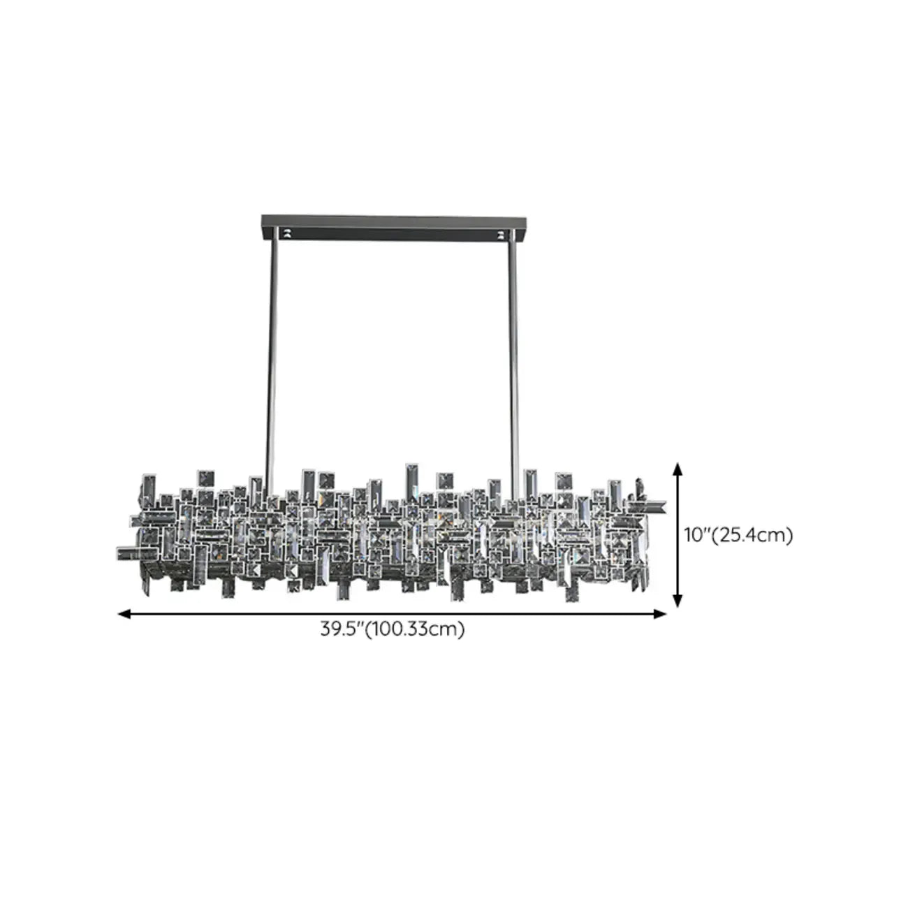 Suspension LED moderne en cristal pour îlot de cuisine, avec variateur à 3 niveaux d'intensité.