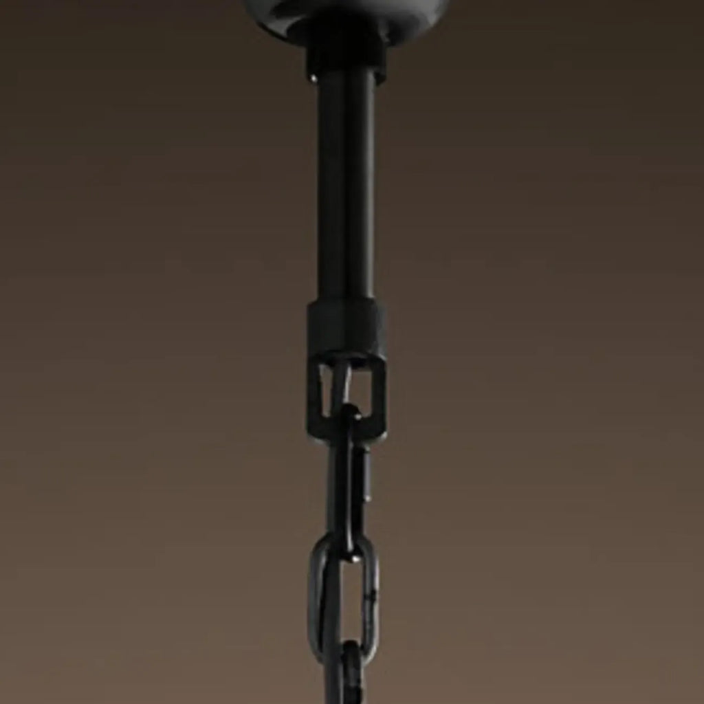 Lustre tambour en cristal et métal noir moderne