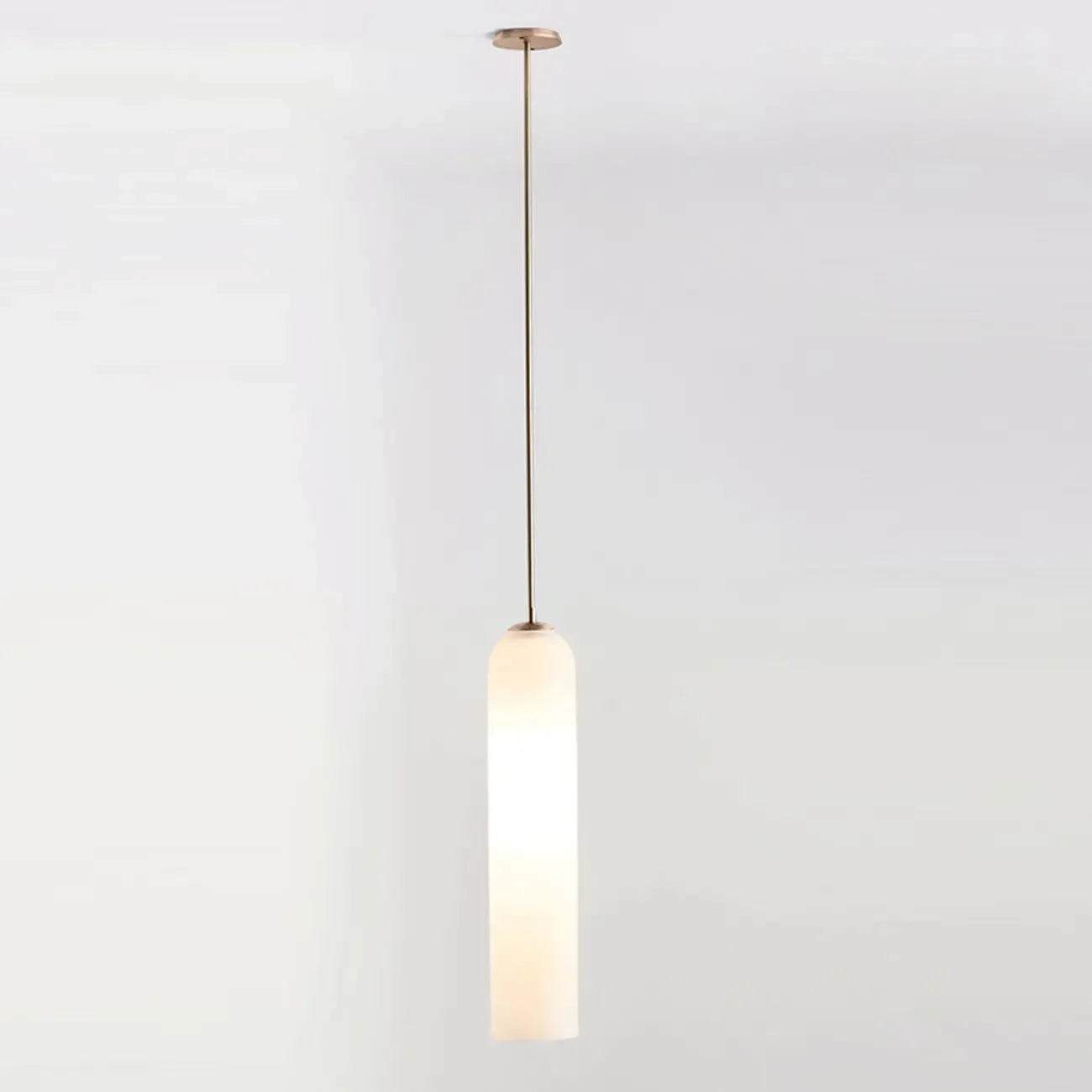 Suspension cylindrique moderne en métal et verre vert