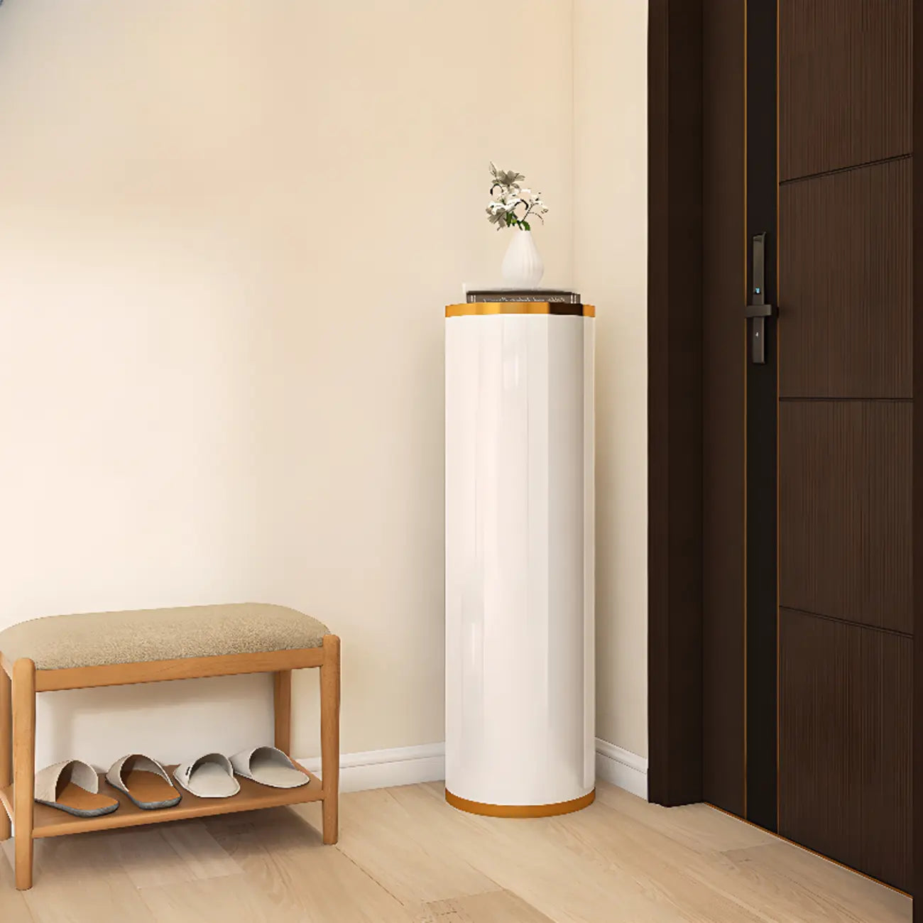 Armoire à chaussures cylindrique rotative en métal