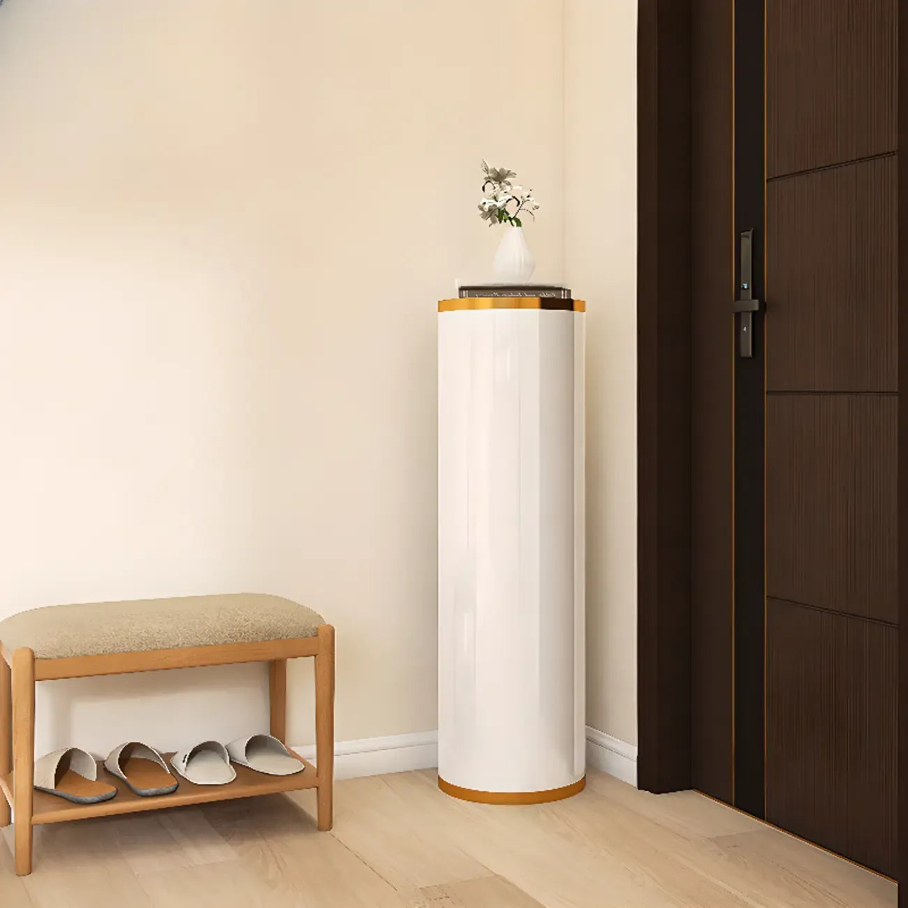 Armoire à chaussures cylindrique rotative en métal