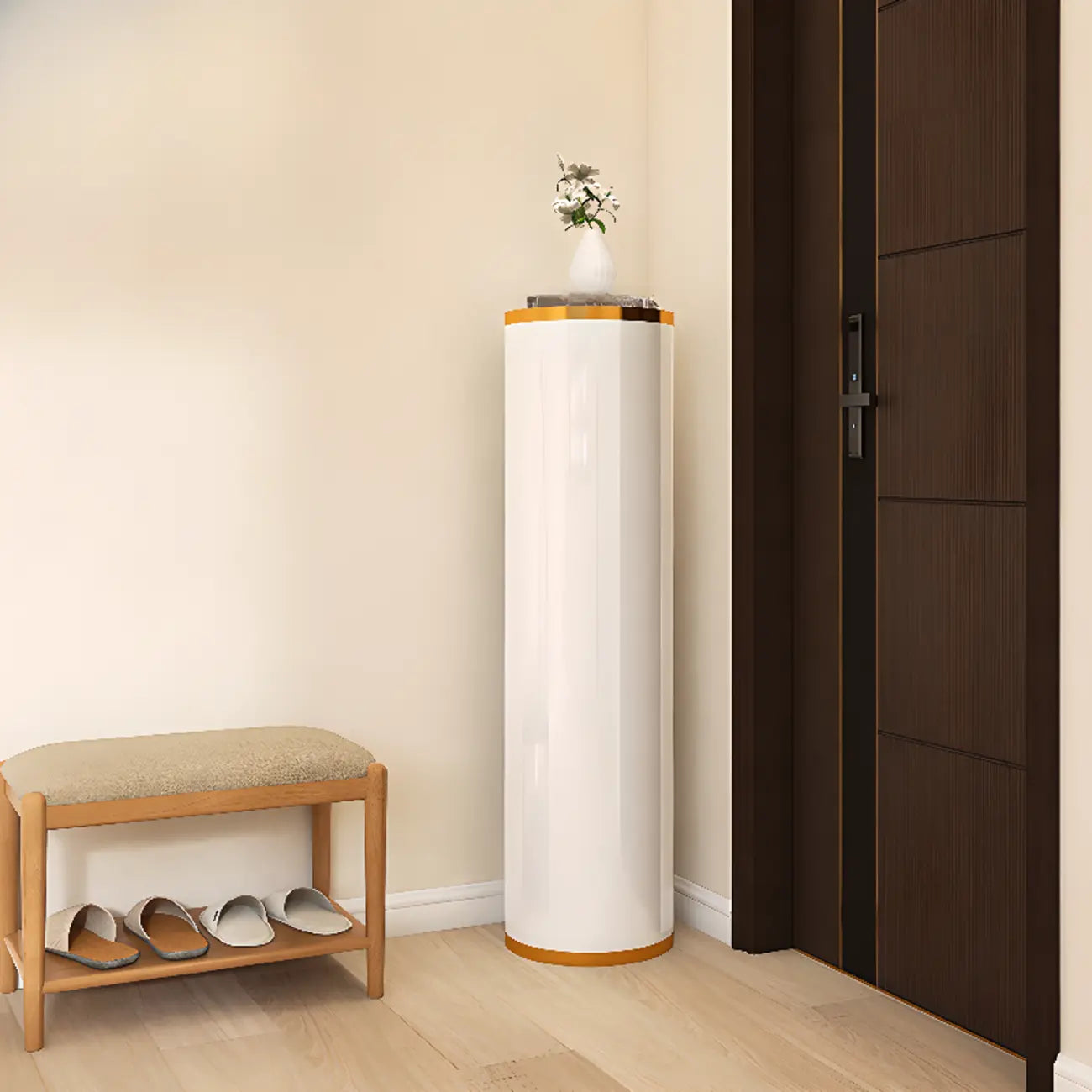 Armoire à chaussures cylindrique rotative en métal