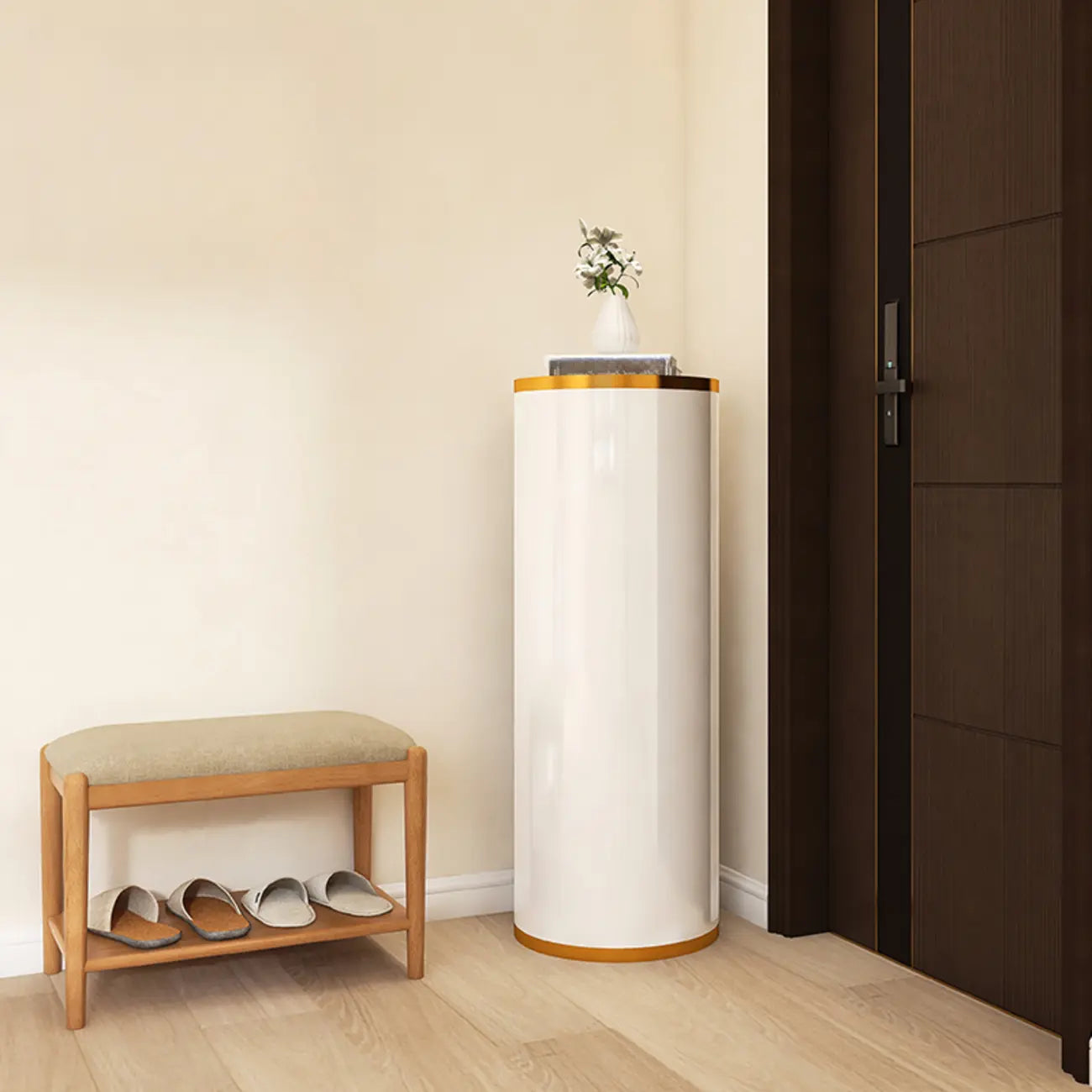 Armoire à chaussures cylindrique rotative en métal