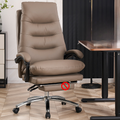 Fauteuil de bureau pivotant et inclinable en cuir beige réglable