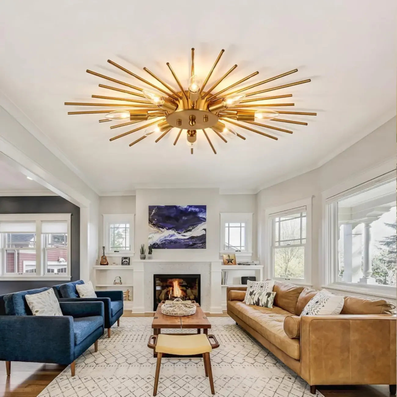 Plafonnier encastré Sputnik à étoile dorée