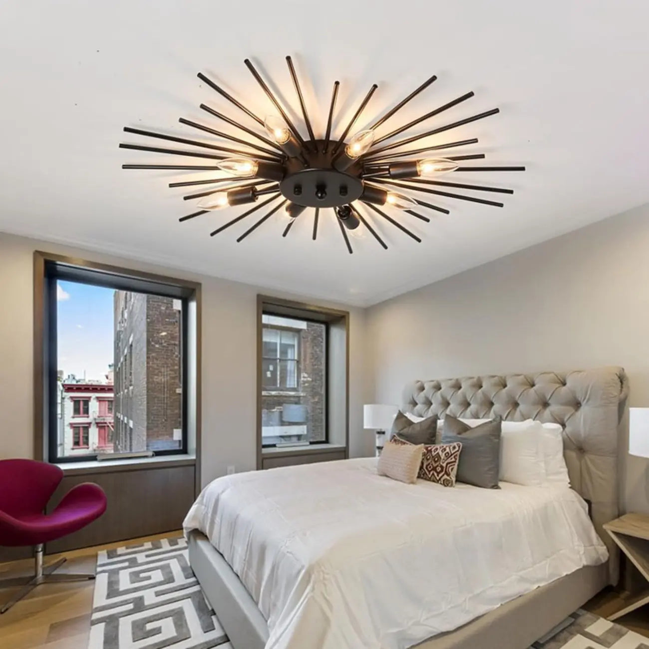 Plafonnier encastré Sputnik à étoile dorée