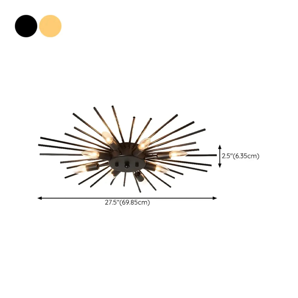 Plafonnier encastré Sputnik à étoile dorée