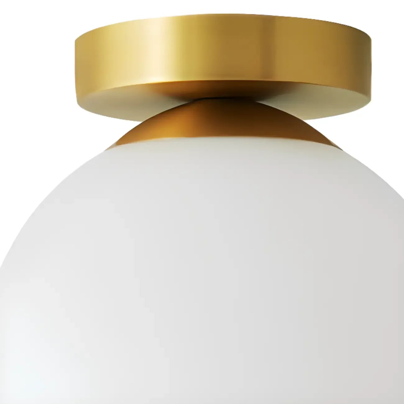 Plafonnier semi-encastré minimaliste en verre et métal, globe.