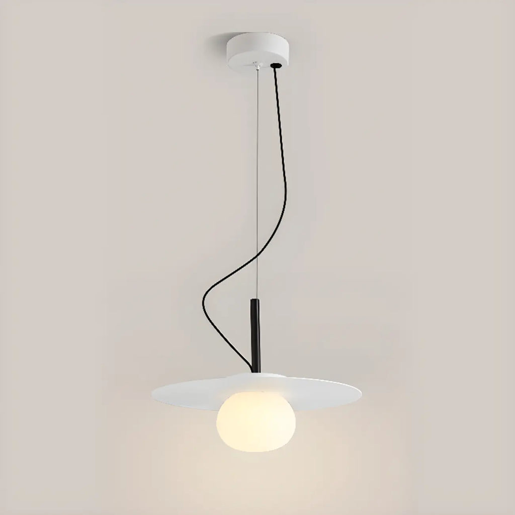 Suspension élégante et moderne en résine blanche pour îlot de salle à manger