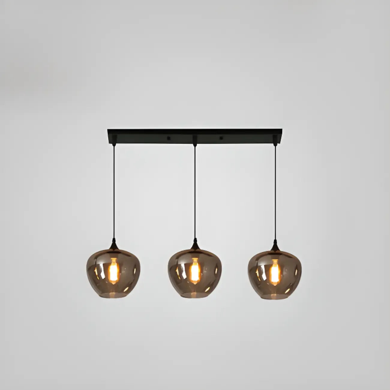 Suspension moderne en verre gris pour îlot de cuisine