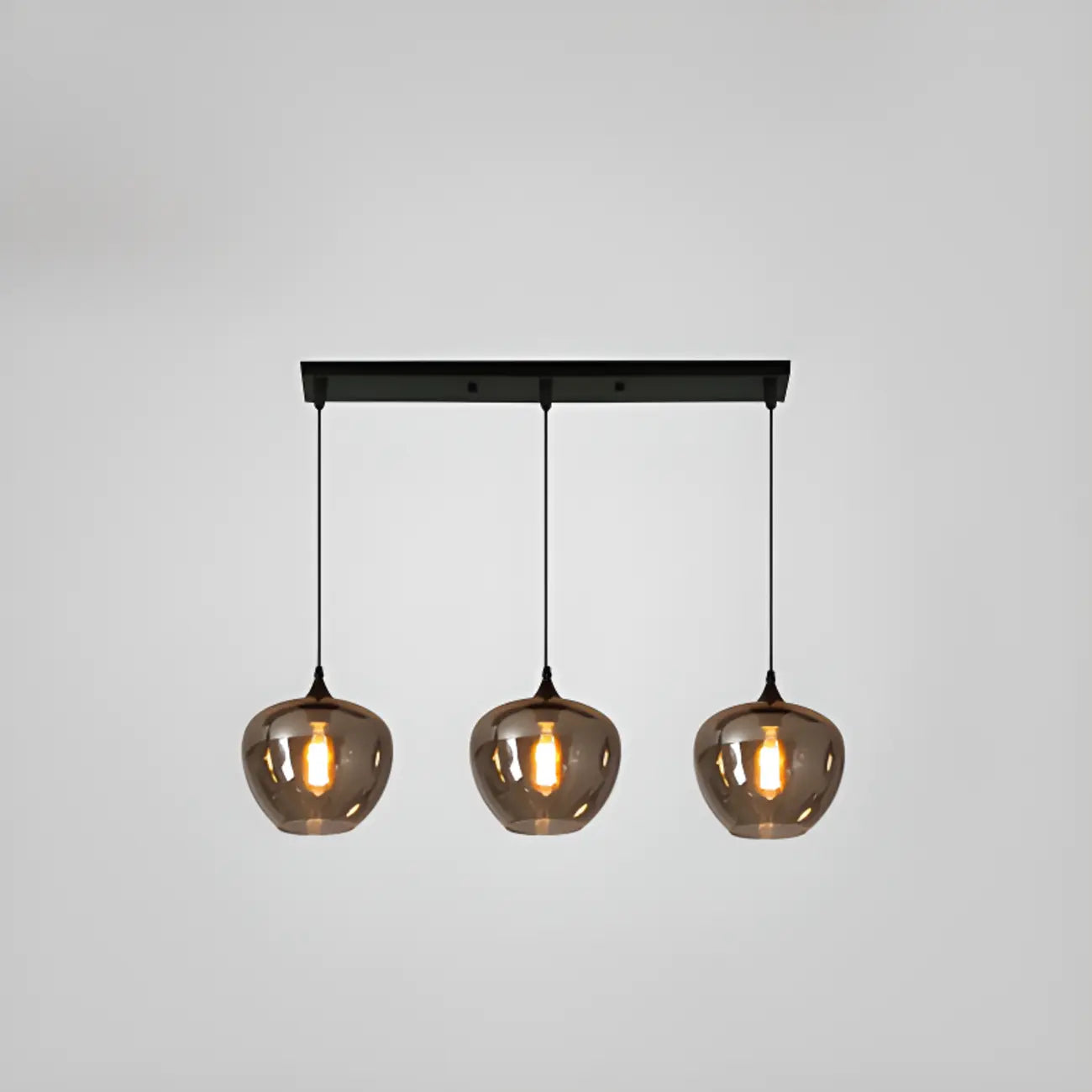 Suspension moderne en verre gris pour îlot de cuisine