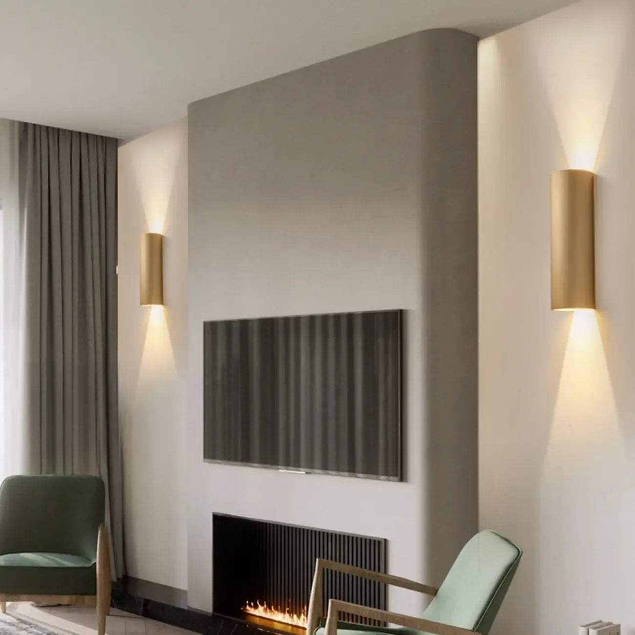 Applique murale cylindrique miniature en métal, éclairage LED chaud, orientable vers le haut ou vers le bas