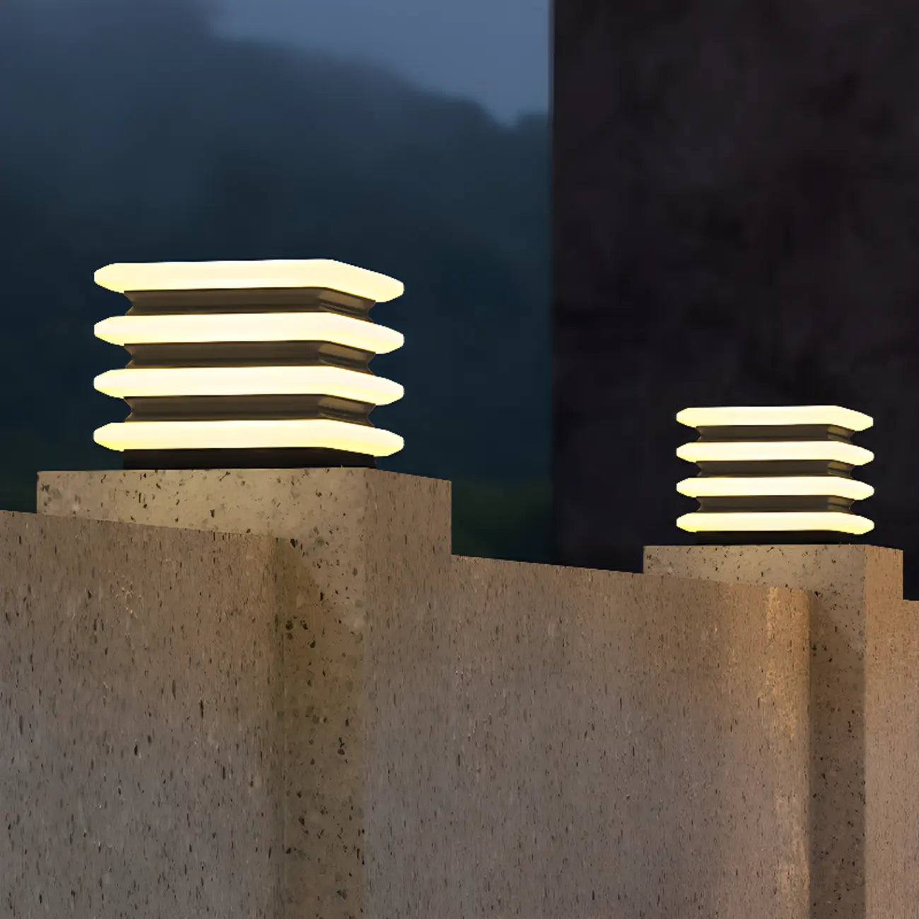 Lampadaires solaires cylindriques modernes à 4 couches pour l'extérieur