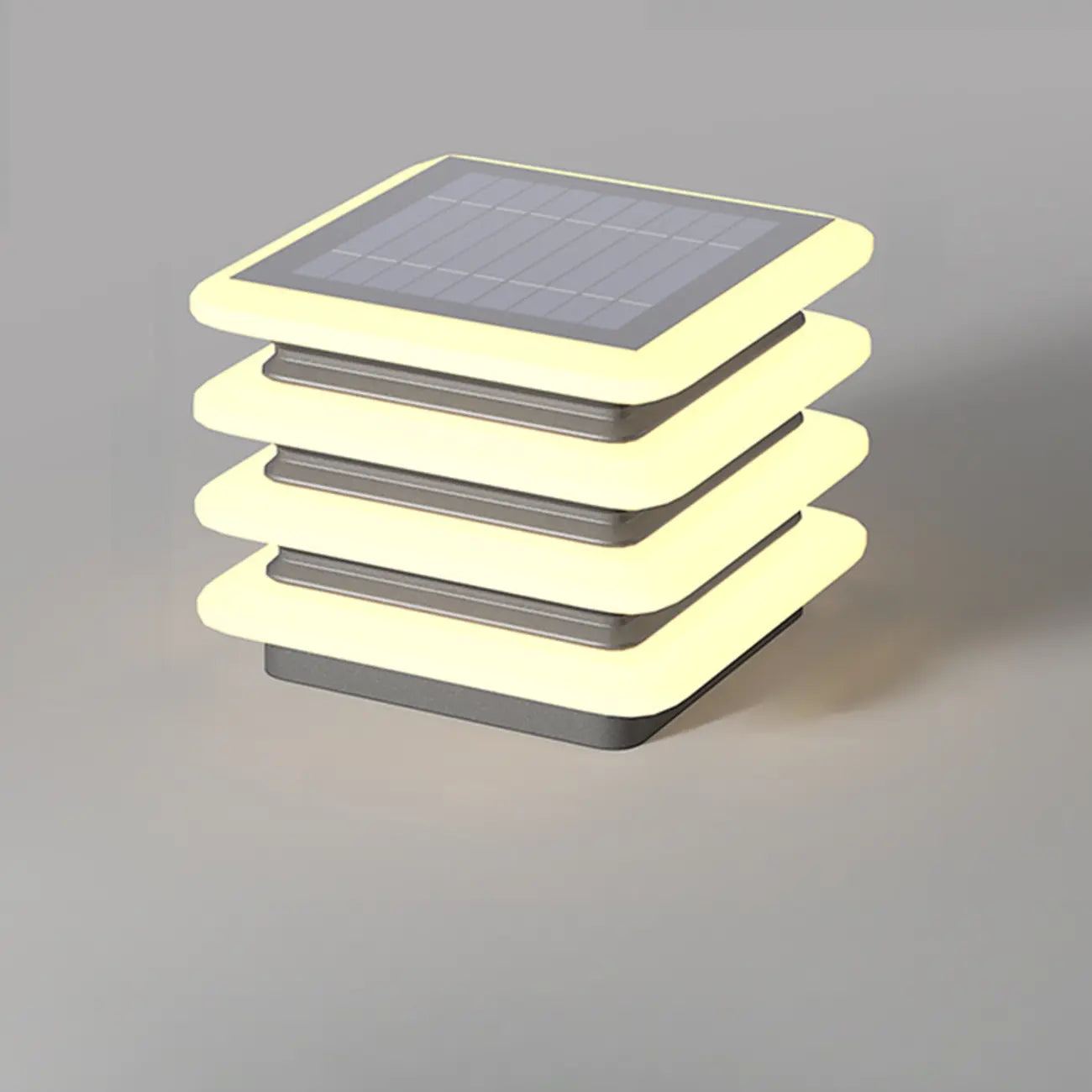 Lampadaires solaires cylindriques modernes à 4 couches pour l'extérieur