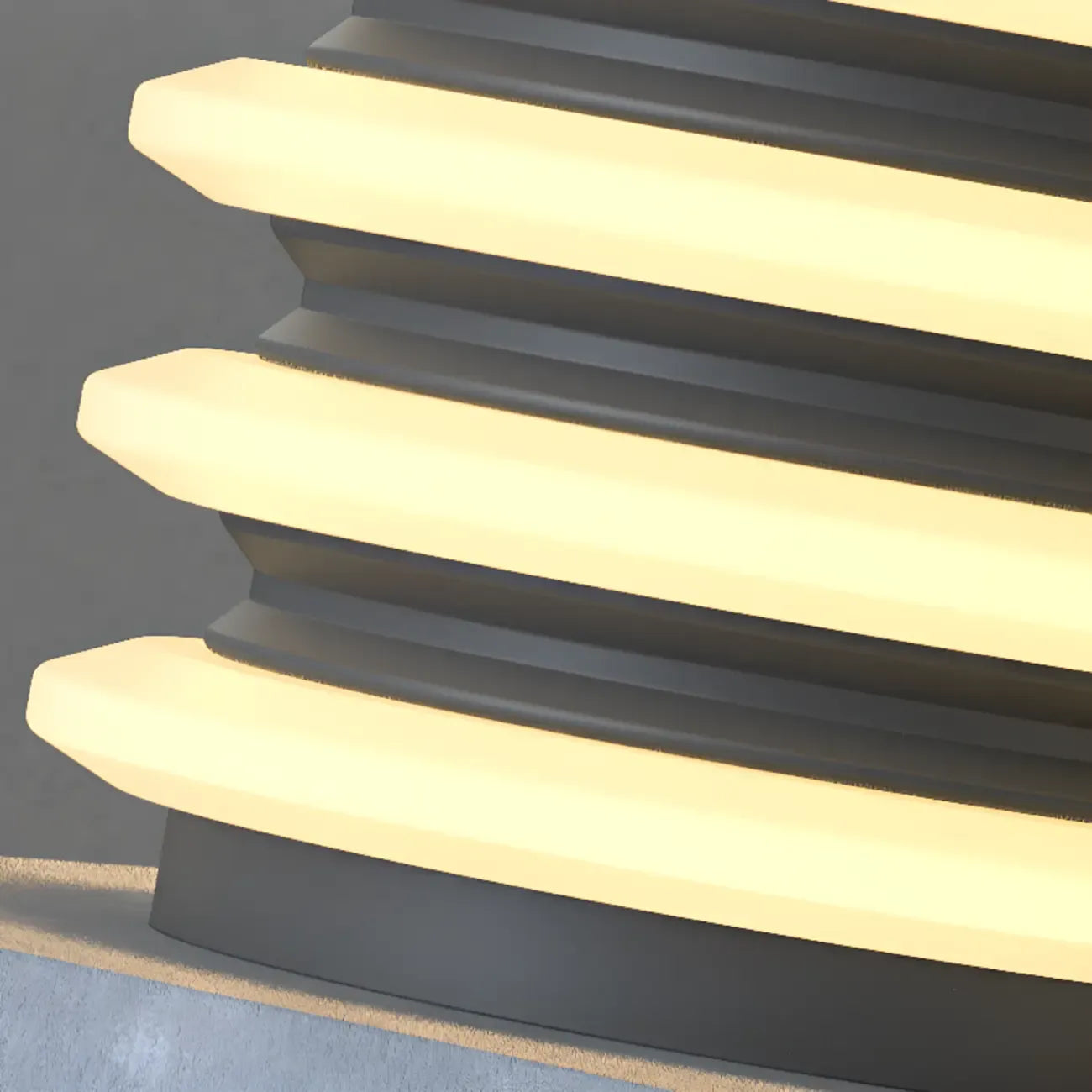 Lampadaires solaires cylindriques modernes à 4 couches pour l'extérieur