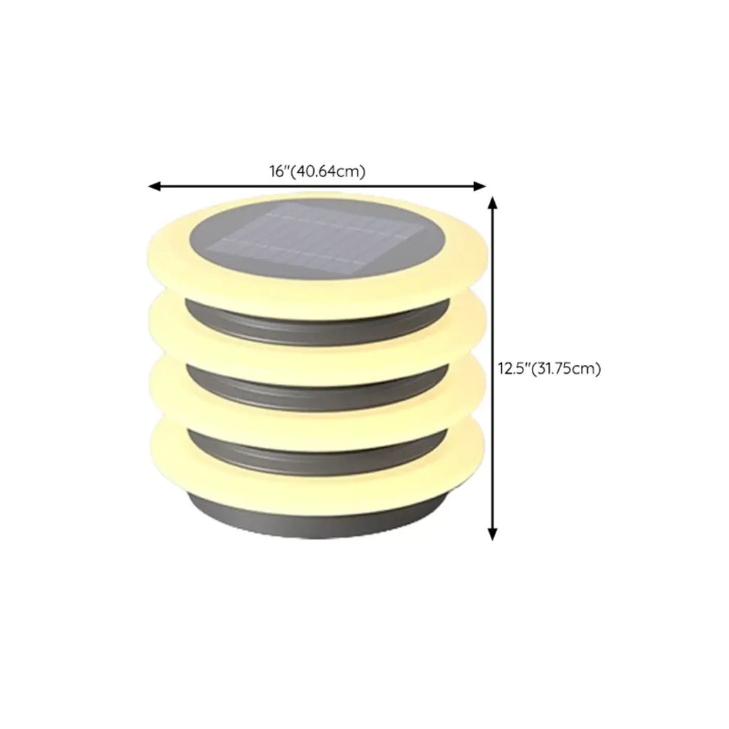 Lampadaires solaires cylindriques modernes à 4 couches pour l'extérieur
