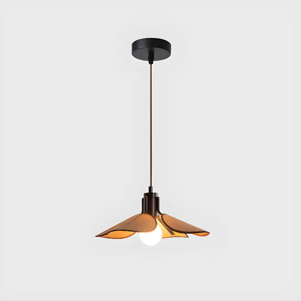 Suspension LED élégante en tissu marron Vintage Blossom