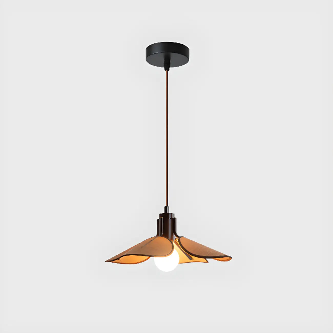 Suspension LED élégante en tissu marron Vintage Blossom