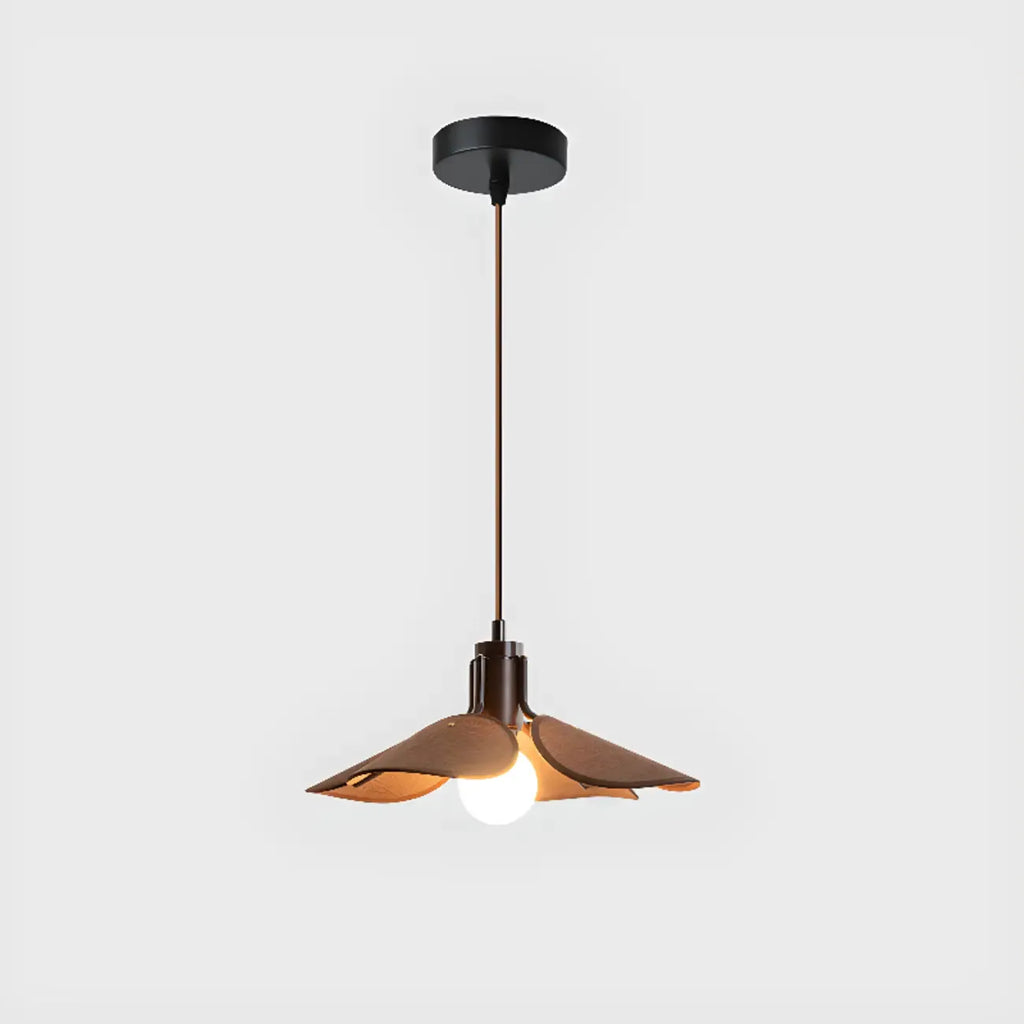 Suspension LED élégante en tissu marron Vintage Blossom