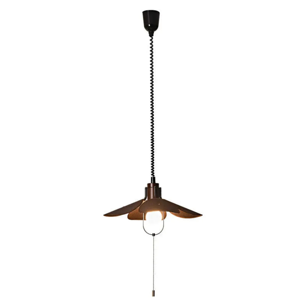Suspension LED élégante en tissu marron Vintage Blossom