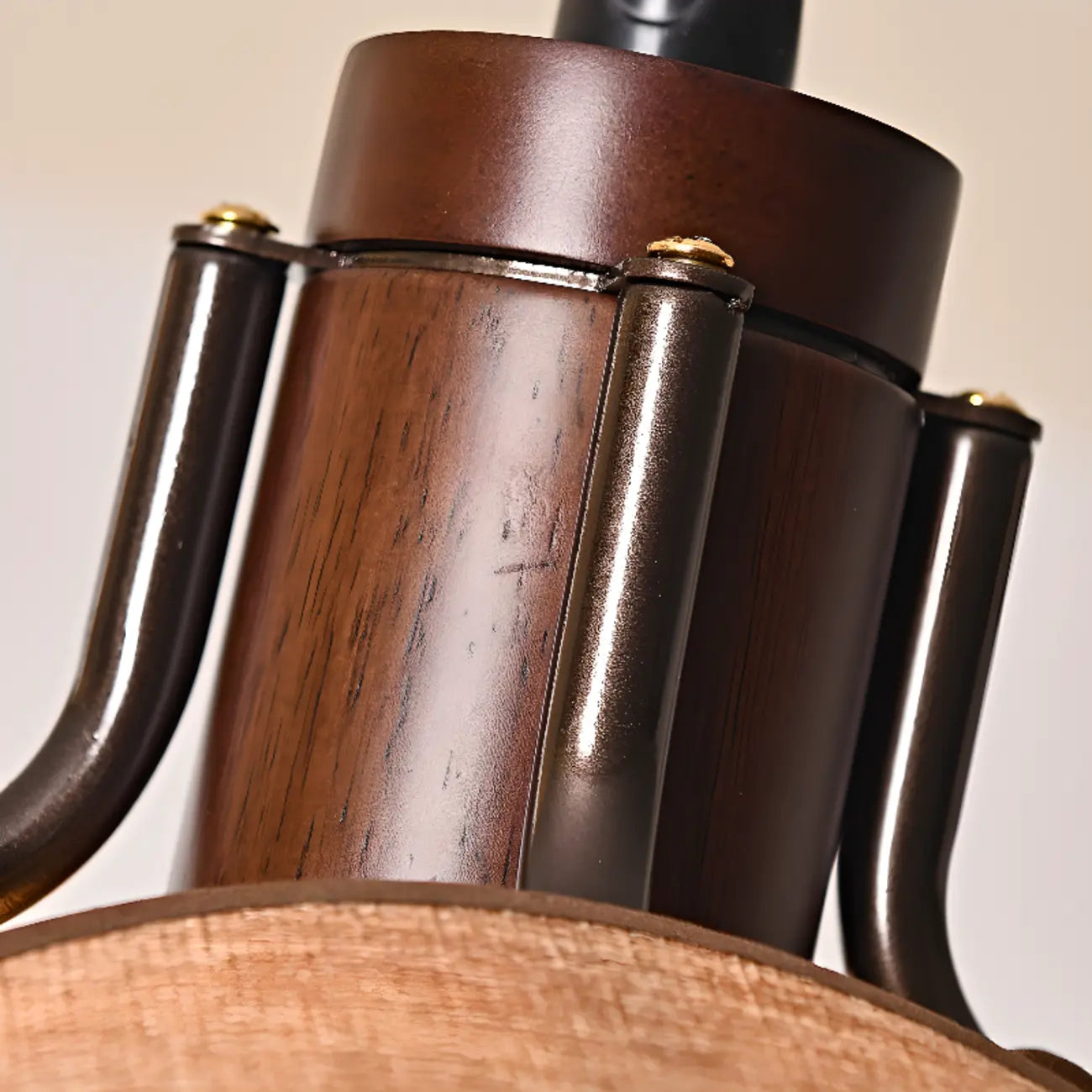 Suspension LED élégante en tissu marron Vintage Blossom