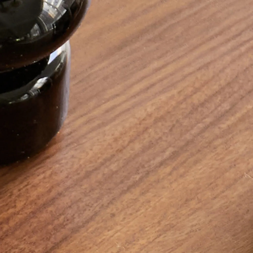 Table de salle à manger ronde décontractée en métal noir et bois