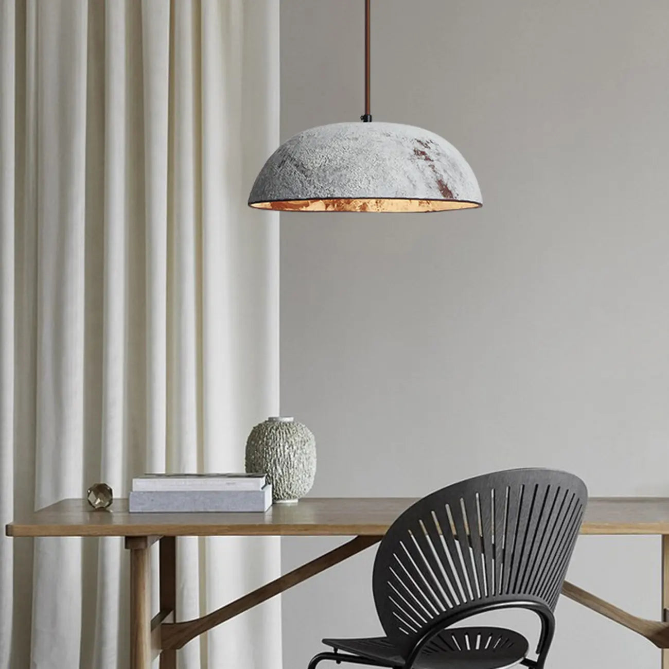 Suspension de cuisine moderne en céramique noire avec bol