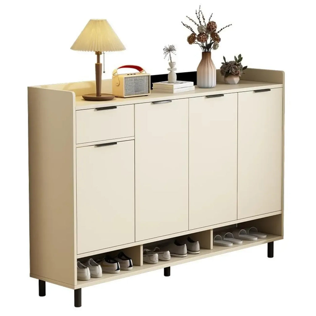 Armoire à chaussures en bois blanc cassé pour entrée