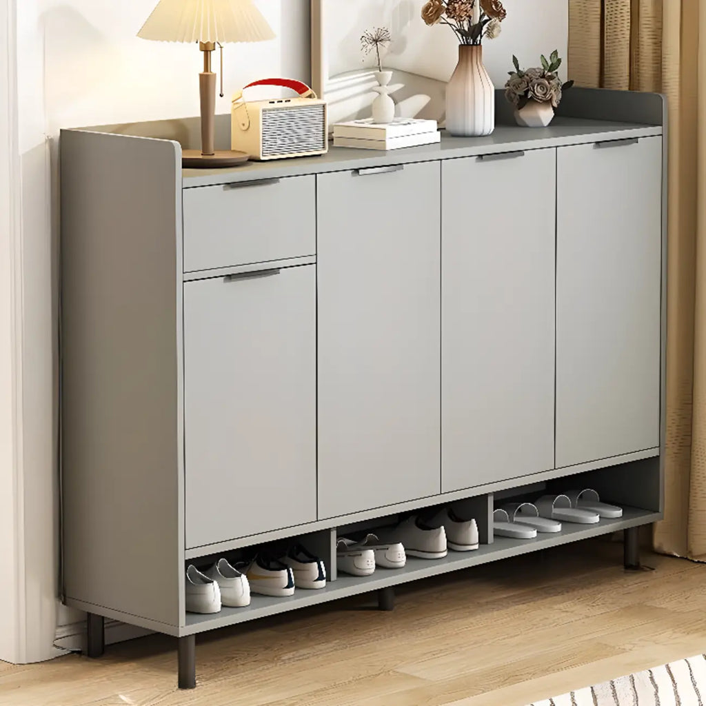 Armoire à chaussures en bois blanc cassé pour entrée