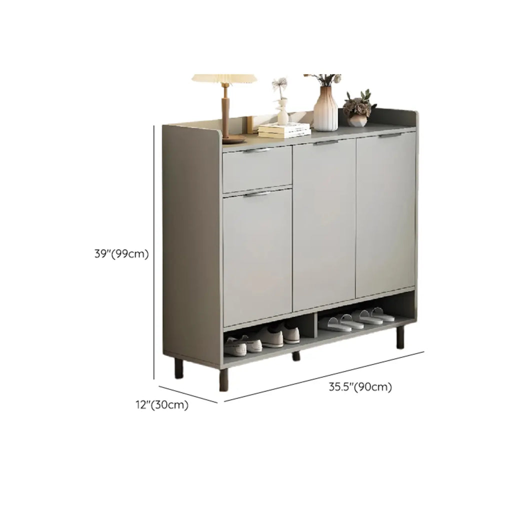 Armoire à chaussures en bois blanc cassé pour entrée