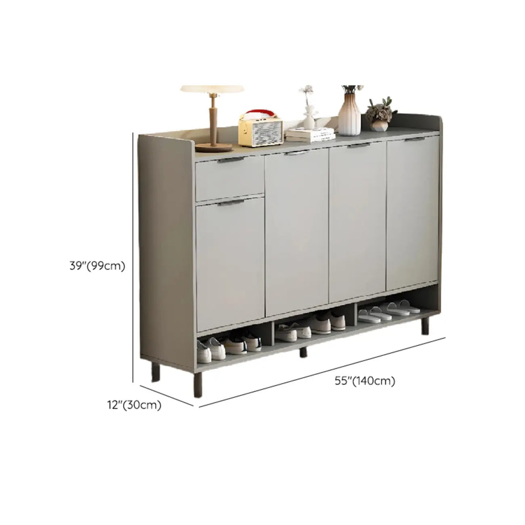 Armoire à chaussures en bois blanc cassé pour entrée