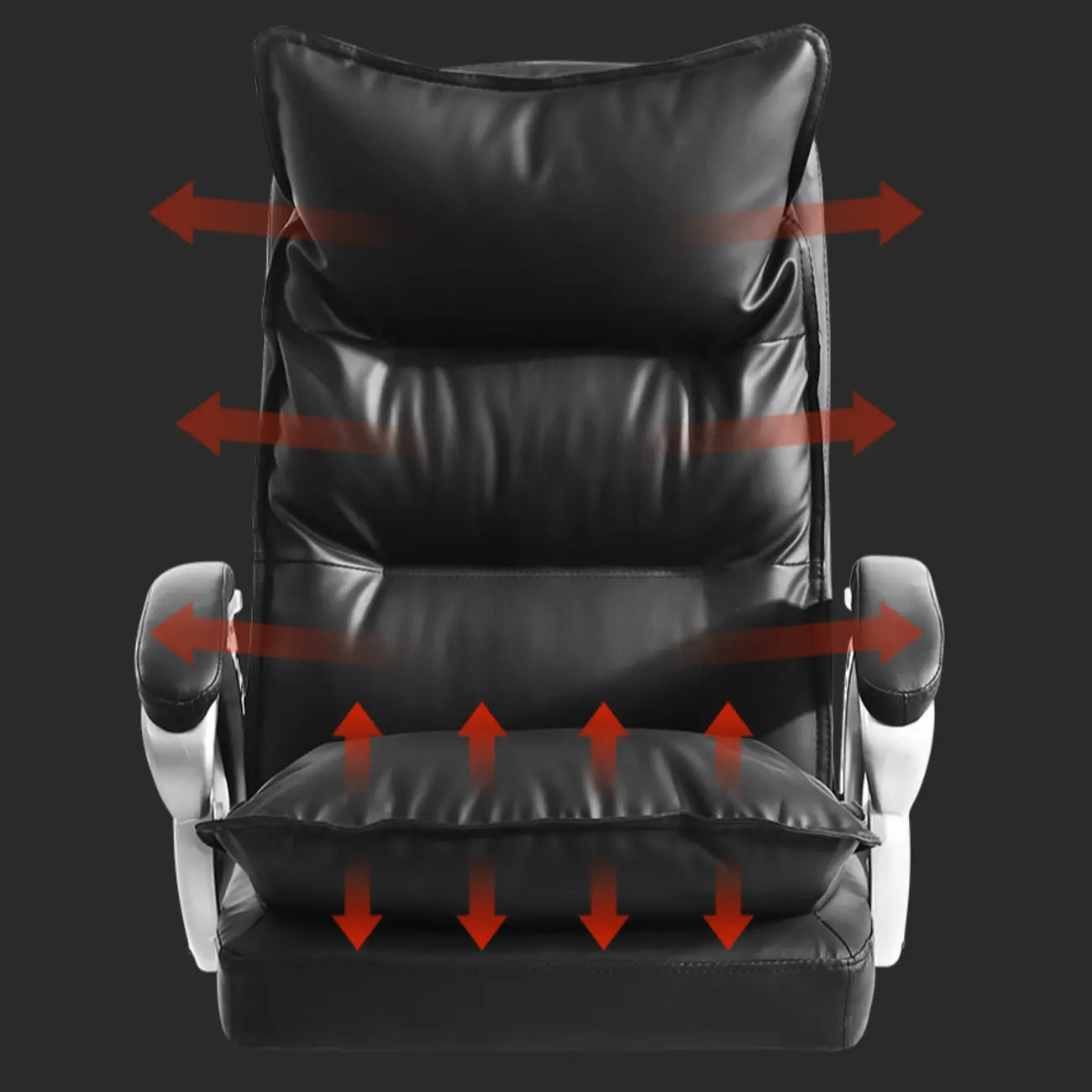 Fauteuil de bureau inclinable élégant en cuir marron