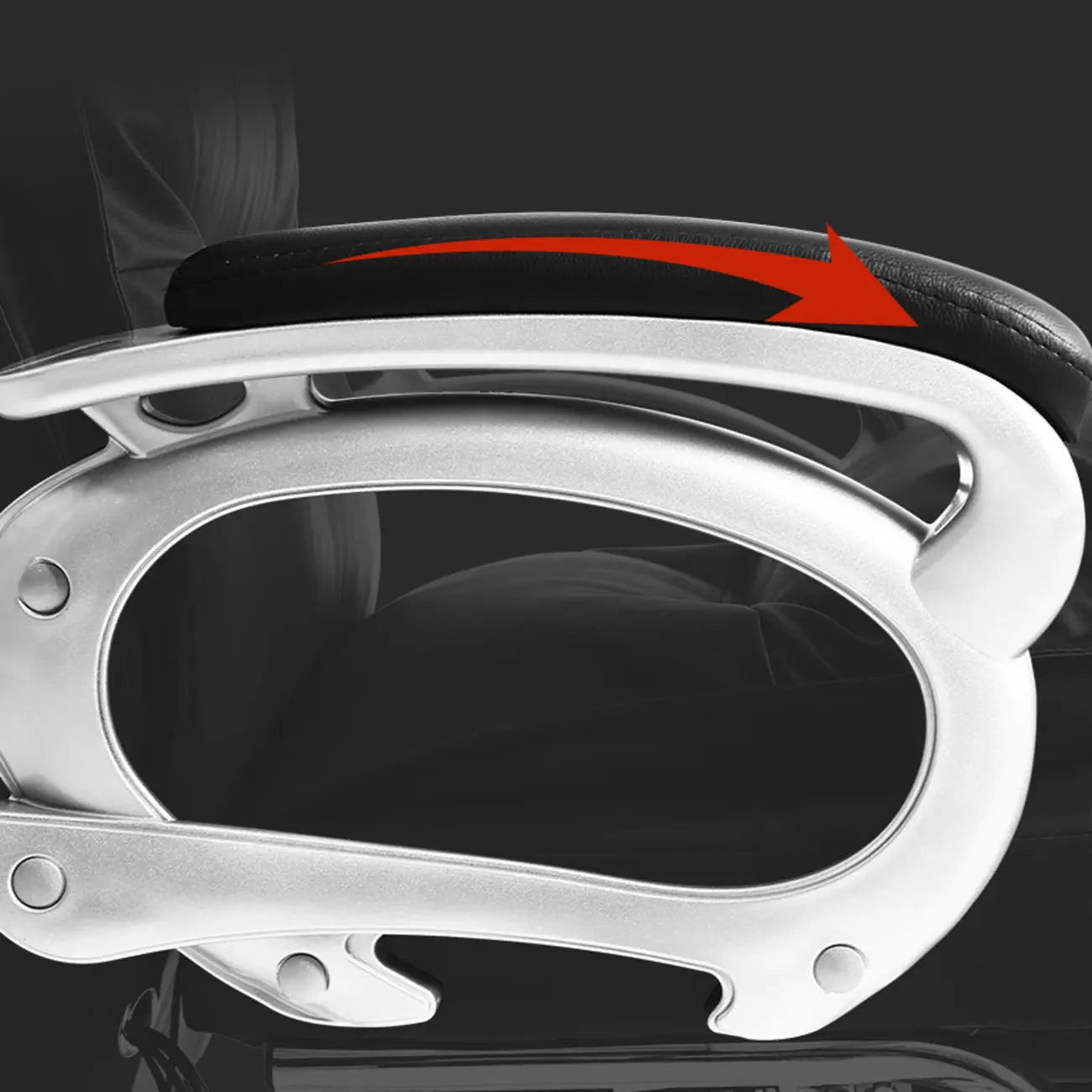 Fauteuil de bureau inclinable élégant en cuir marron