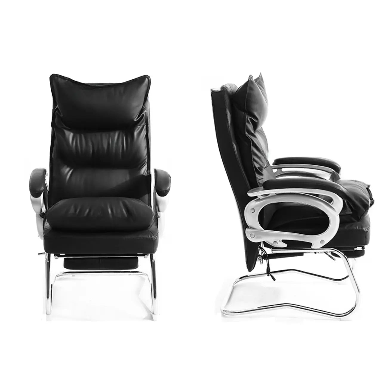 Fauteuil de bureau inclinable élégant en cuir marron