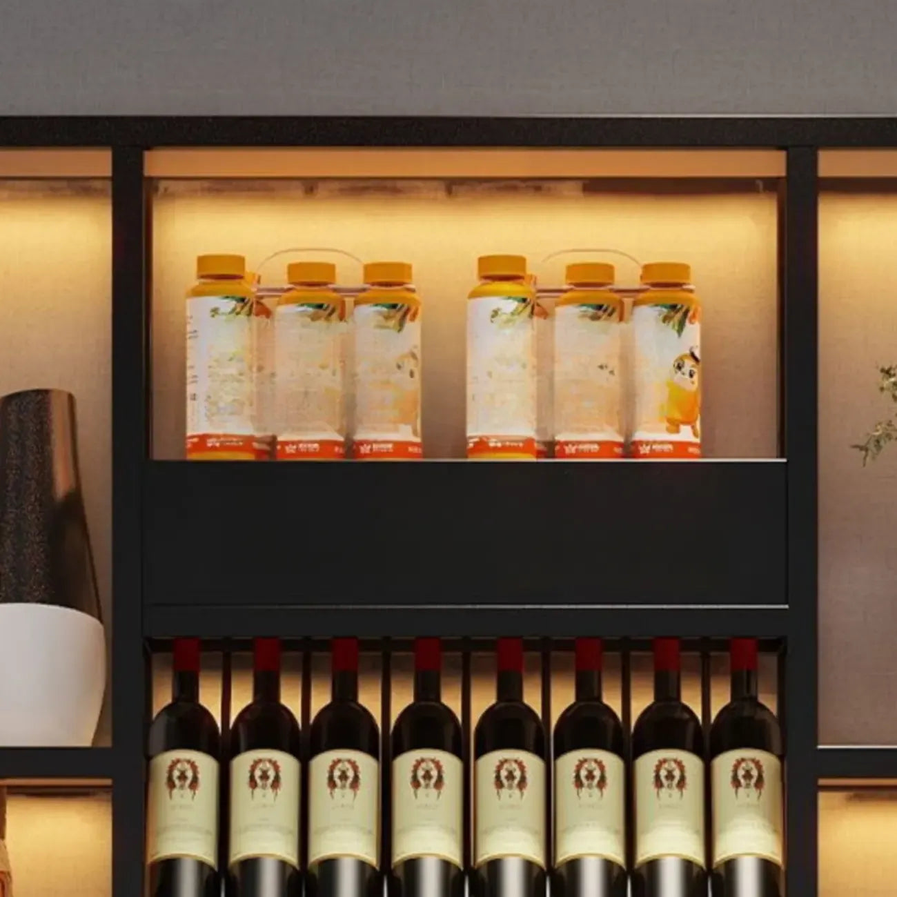 Présentoir à vin mural en métal de style industriel