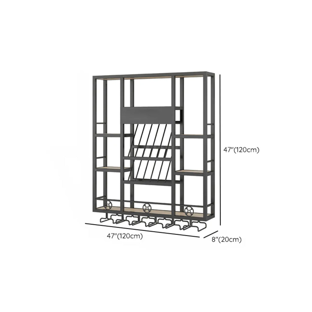 Présentoir à vin mural en métal de style industriel